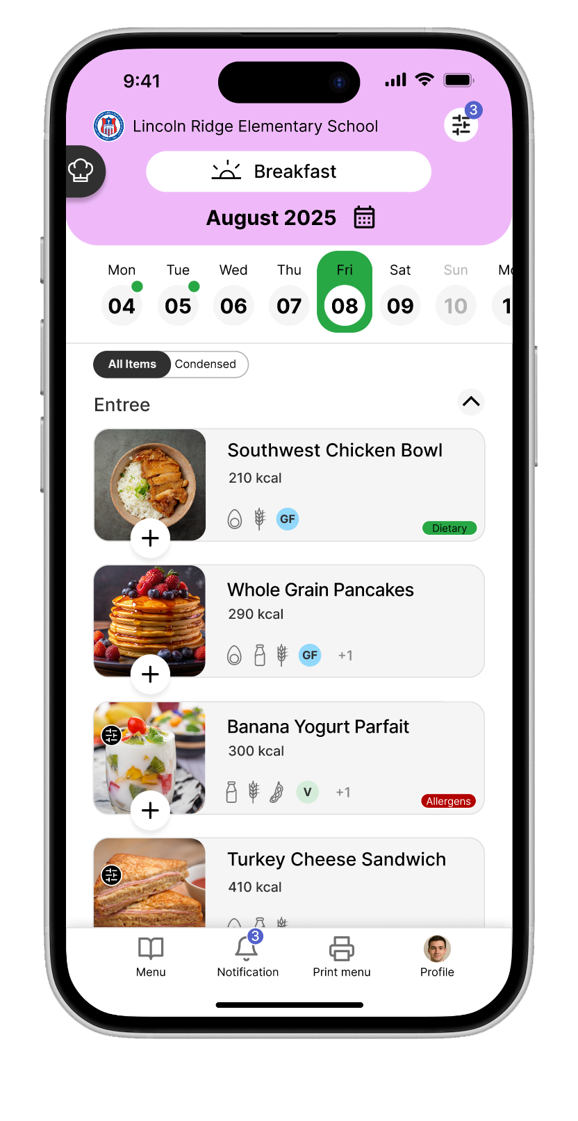 Mealplanner mobile platform
